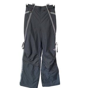 The North Face Womens M Black Waterproof Nylon Ski Pants With Reflective Stripes